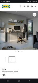 Ikea OLOV verstelbare poten met wit bureaublad., Zo goed als nieuw, Ophalen