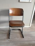 6 Vintage Schoolstoelen Jaren '50, Huis en Inrichting, Stoelen, Ophalen, Gebruikt, Bruin, Eén