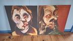 2x Francis Bacon replica op canvas. 60x70cm., Ophalen