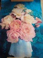 Poster Gele en Roze Rozen op Vaas, Ophalen, Gebruikt, Dier of Natuur
