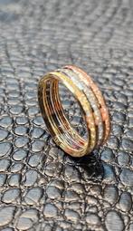 Prachtige Dames tricolor 14k gouden ring, Sieraden, Tassen en Uiterlijk, Ringen, Nieuw, Ophalen of Verzenden, 17 tot 18, Goud