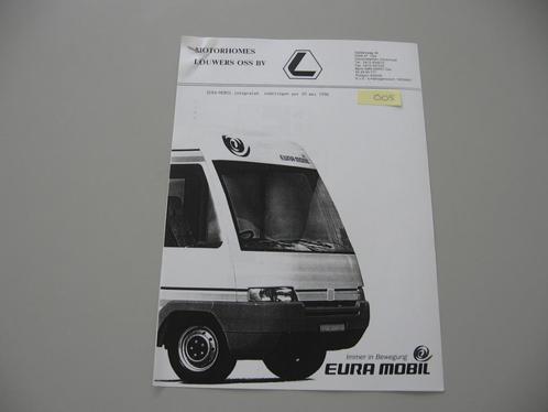 CAM 005 Eura Mobil Reisemobile integralen, 1996, Boeken, Catalogussen en Folders, Zo goed als nieuw, Folder, Ophalen of Verzenden