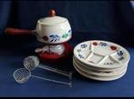 Boerenbont fondueset compleet!, Ophalen of Verzenden, Zo goed als nieuw, Bord(en), Aardewerk