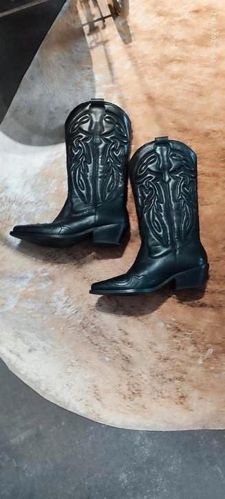 Sacha Leren Cowboylaarzen Dames Maat 39 Zwart beschikbaar voor biedingen