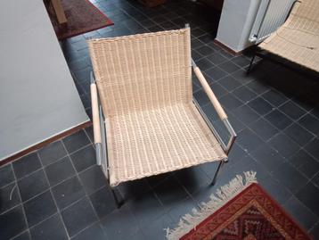 Martin Visser SZ01 Fauteuil - Riet en Metaal beschikbaar voor biedingen