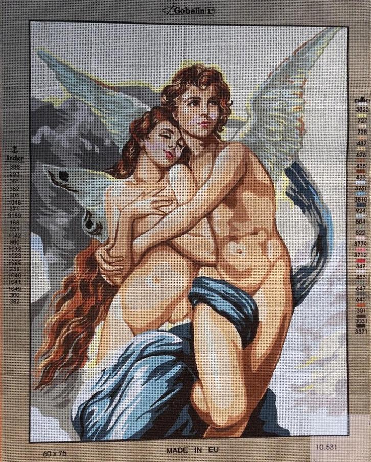 Cado voorbedrukt groot borduurstramien  engelen  531, Hobby en Vrije tijd, Borduren en Borduurmachines, Nieuw, Onderdeel of Toebehoren