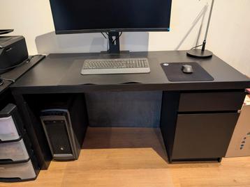 Ikea Malm Bureau Bruin Zwart met Infrarood Verwarming
