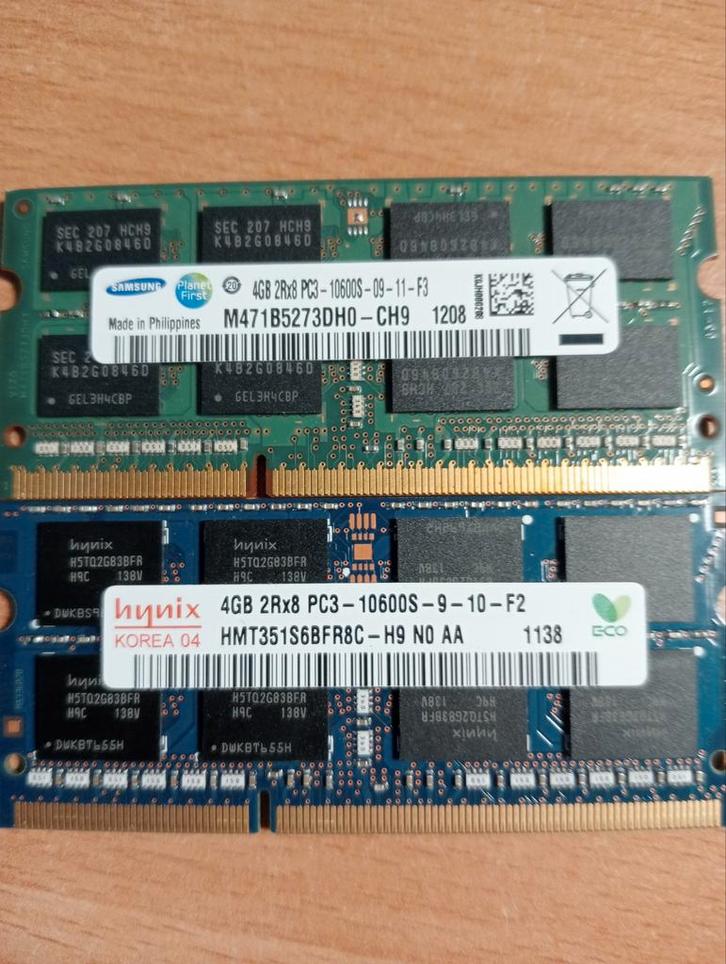 2x4GB PC3-10600S SODIMM Laptop Geheugen, Computers en Software, RAM geheugen, Ophalen of Verzenden