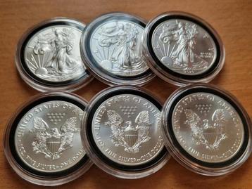 2020 USA zilver bullion: 6 x 1 oz American Silver Eagle.