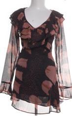 Mini jurk donkerbruin en zwart maat S, Kleding | Dames, Jurken, Maat 38/40 (M), Bruin, Nieuw, Ophalen of Verzenden