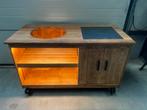 Tafel Big Green Egg Large - Eikenhout, Ophalen, Gebruikt, Houtskool, Vrijstaand