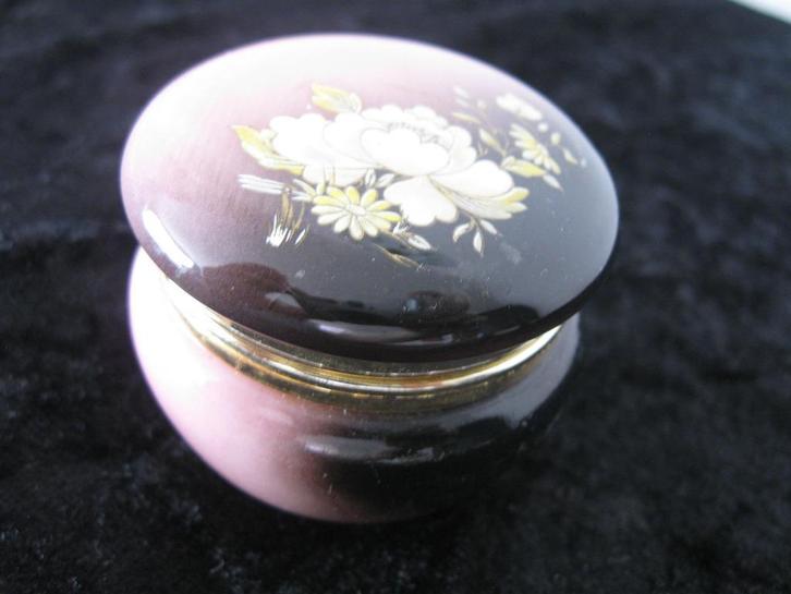 Albasten roze doosje snuisterijen sieraden etc. goede staat, Antiek en Kunst, Curiosa en Brocante, Ophalen of Verzenden