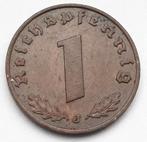 1 Reichspfennig 1937J Nazi Duitsland Oude Munt WWII Swastika, Verzamelen, Duitsland, Ophalen of Verzenden
