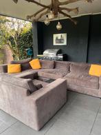 Grijze Rib Hoekbank met Love Seat - Relaxen in Stijl!, Huis en Inrichting, Banken | Bankstellen, Ophalen, Hoekbank, 300 cm of meer