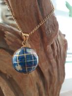Wereldbol kettinghanger Lapis Lazuli + overige edelstenen, Overige voorstellingen, Nieuw, Steen of Mineraal, Verzenden