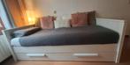 Woood Bedbank met lade en lattenbodem - Logeerbed, Ophalen, Eenpersoons, Modern, Hout