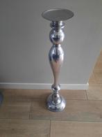 Retro Zilverkleurige Kaarsenstandaard - 80cm, Ophalen of Verzenden