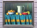 Schilderij fruit met emaille kan en kommen, Tj. Drenth ‘95, Ophalen