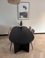 Zwarte ovale eettafel Westwing 200x90cm, Huis en Inrichting, Tafels | Eettafels, Ophalen, 50 tot 100 cm, Zo goed als nieuw, Vijf personen of meer