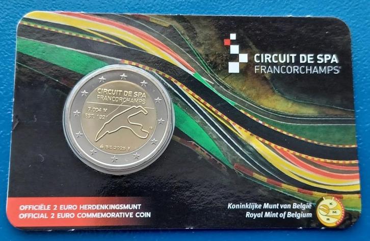 België 2 euro 2025 Circuit Francorchamps coincard NL-EN, Postzegels en Munten, Munten | Europa | Euromunten, Setje, 2 euro, België