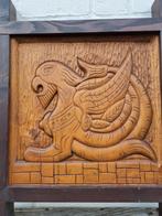 Houten wandpaneel / Leeuw / Adelaar / Griffioen, Huis en Inrichting, Woonaccessoires | Wanddecoraties, Ophalen, Gebruikt