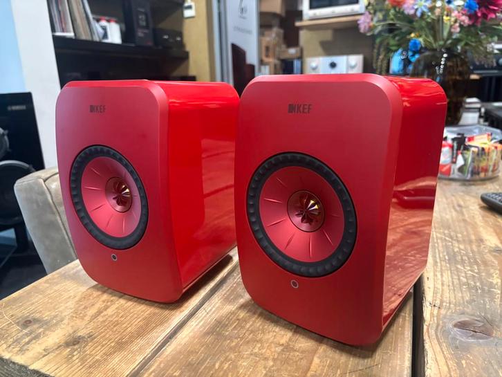 KEF LSX II Rood (Set van 2), Audio, Tv en Foto, Luidsprekers, Nieuw, Front, Rear of Stereo speakers, 60 tot 120 watt, Overige merken