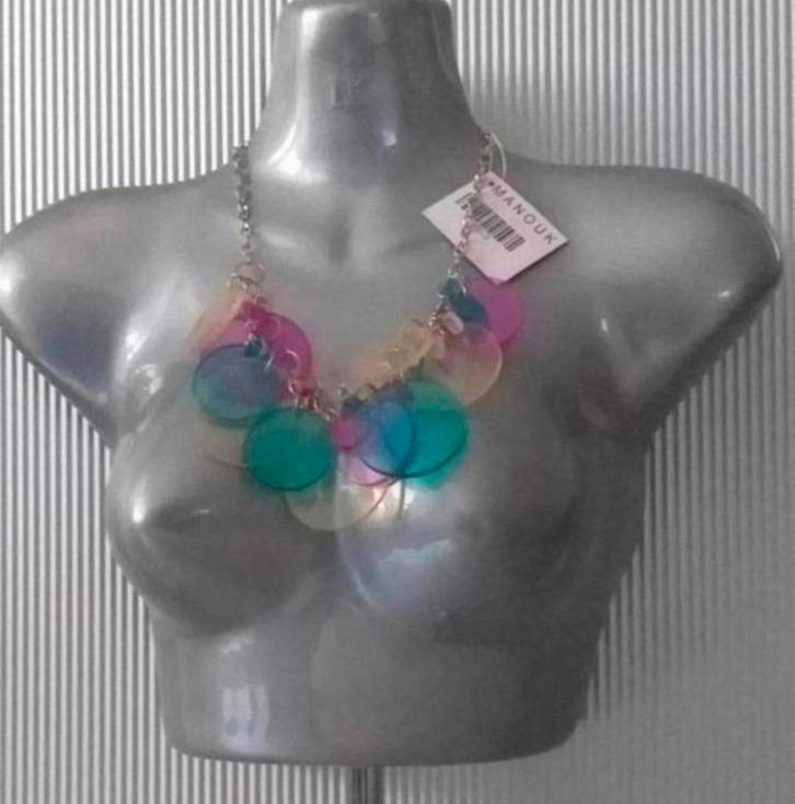 Manouk - ketting met transparante schijven, Sieraden, Tassen en Uiterlijk, Kettingen, Nieuw, Overige materialen, Overige kleuren