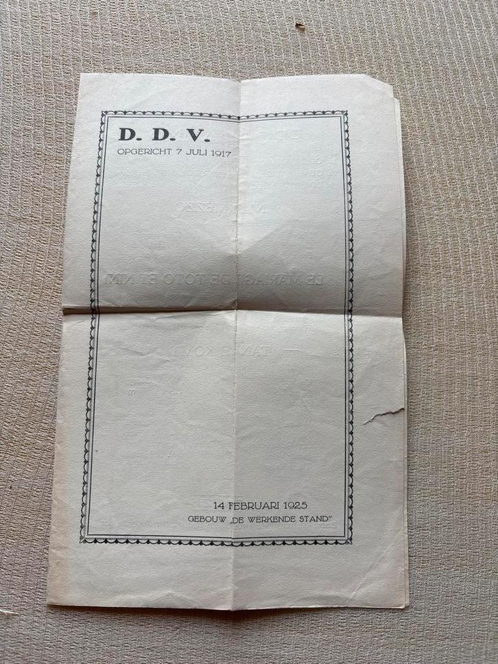 Programmaboekje D.D.V. 1925, Verzamelen, Boekenleggers, Gebruikt, Overige onderwerpen, Ophalen