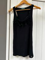 Zwarte top met veren - Phard maat s, Zwart, Ophalen of Verzenden, Zo goed als nieuw, Maat 36 (S)