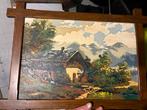 Schilderij: Huis in de bergen, Antiek en Kunst, Kunst | Schilderijen | Klassiek, Ophalen of Verzenden