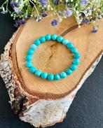 Turquoise / Turkoois edelstenen armband 🩵, Nieuw, Elastiek, Blauw, Met edelsteen