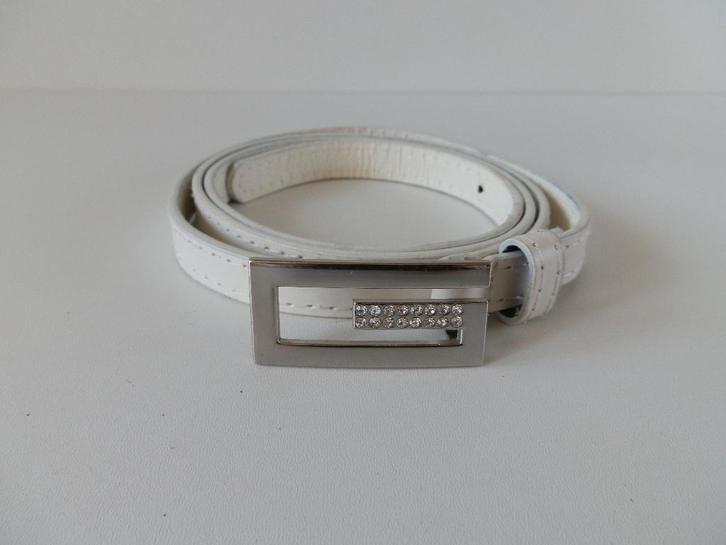 Gucci riem., Kleding | Dames, Riemen en Ceinturen, Zo goed als nieuw, Tailleriem, 100 cm of meer, Minder dan 3 cm, Wit, Echt leder