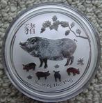 Australie 10 Oz Zilver Year of the Pig 2019, lees, Ophalen, Losse munt, Zilver
