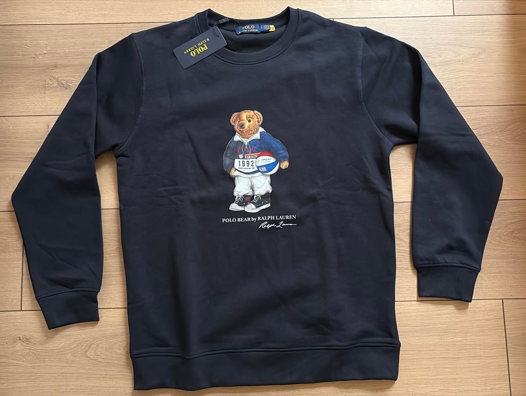 Polo Ralph Lauren Polo Bear trui Stadium 1992 Navy – Maat L, Kleding | Heren, Ophalen of Verzenden, Nieuw, Maat 52/54 (L), Blauw
