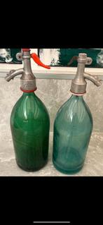 Antieke Sodaflesjes - Groen & Blauwgroen - Set van 2, Ophalen of Verzenden