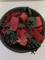 Zwarte schaal met kerstdecoratie, Ophalen of Verzenden, Zo goed als nieuw