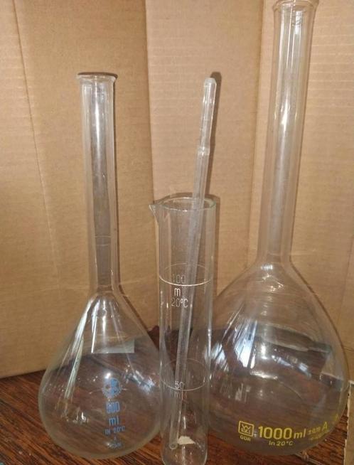 Laboratorium flessen, Verzamelen, Glas en Borrelglaasjes, Zo goed als nieuw, Overige typen, Ophalen of Verzenden