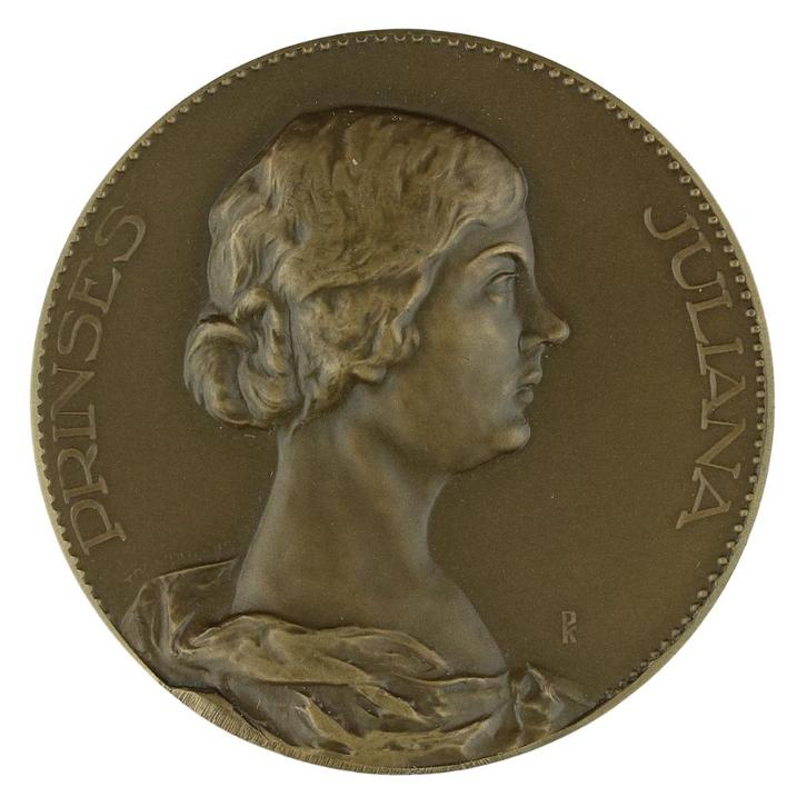 PENNING VPK 1927 Toon Dupuis : Prinses Juliana, Postzegels en Munten, Penningen en Medailles, Brons, Nederland, Verzenden