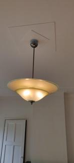 brocante hanglamp - art deco - glas, Huis en Inrichting, Lampen | Hanglampen, Ophalen, Gebruikt, Glas, 50 tot 75 cm