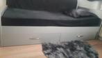 1 persoons bed grijs Malibu met 2 lades, Huis en Inrichting, Slaapkamer | Bedden, Grijs, 90 cm, Eenpersoons, Zo goed als nieuw