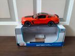 Ford Mustang Boss 302 oranje 1:24 auto inclusief doos., Ophalen of Verzenden, Zo goed als nieuw, Auto, Maisto