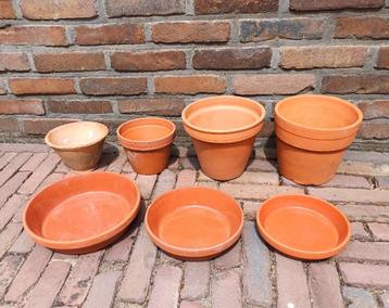 Terracotta bloempotten en bloempot schotels beschikbaar voor biedingen