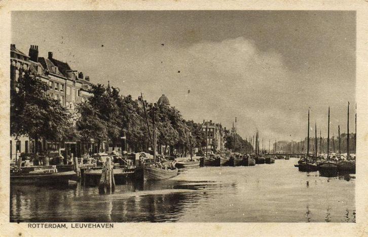 Rotterdam, Leuvehaven - B-keus - 1927 gelopen, Verzamelen, Ansichtkaarten | Nederland, Ongelopen, Zuid-Holland, Voor 1920, Ophalen of Verzenden