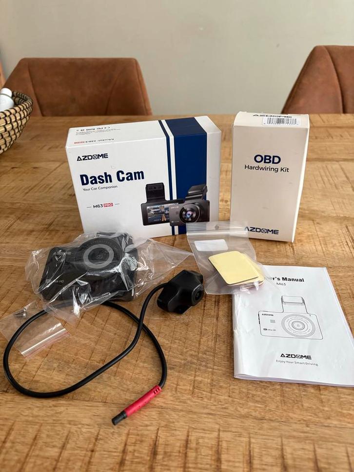 AZDome M63 Pro 4K Dashcam + Achtercamera + Hardwire, Auto diversen, Dashcams, Nieuw, Ophalen of Verzenden