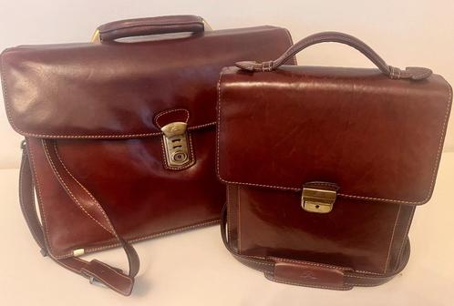 Tony Perotti laptoptas + Tony Perotti schoudertas, Sieraden, Tassen en Uiterlijk, Tassen | Schoudertassen, Gebruikt, Bruin, Leer