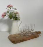 Set van 6 hele dunne kelkglazen, gegraveerd, Ophalen of Verzenden