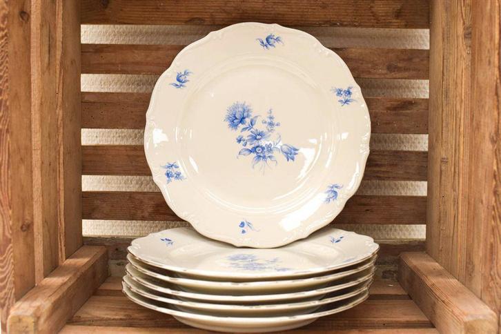 6 stuks JGZ H handelsmerk porseleinen borden 49787, Huis en Inrichting, Keuken | Servies, Gebruikt, Bord(en), Wedgwood, Aardewerk
