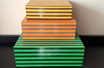 NIEUW HKLiving Storage Dawn set van 3 kleurige opbergkistjes beschikbaar voor biedingen