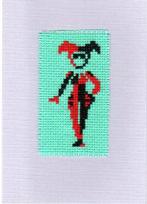 kaart met geborduurde joker (1230), Hobby en Vrije tijd, Kaarten | Zelfgemaakt, Ophalen of Verzenden, Nieuw, Overige thema's