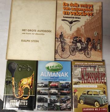 Set van 5 boeken oude / antieke auto’s, klassiekers beschikbaar voor biedingen